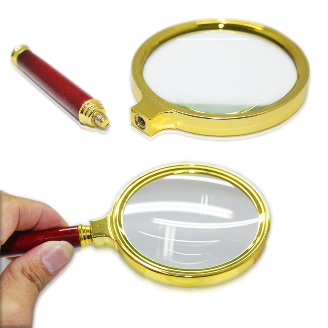 LUPA RĘCZNA SZKŁO POWIĘKSZAJĄCE 6X ŚREDNICA 90MM SZKLANA SOCZEWKA Powiększenie 6 x