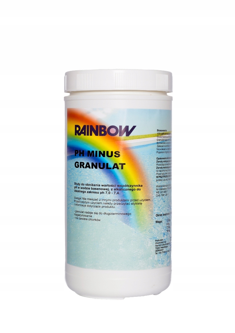 

Ph Minus 1,5 Kg Granulat Basen Chemia Rainbow