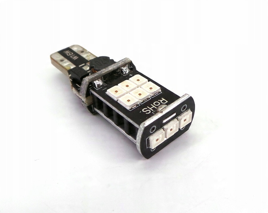 

żarówka Led T15 12V czerwona Canbus 560lm W16W