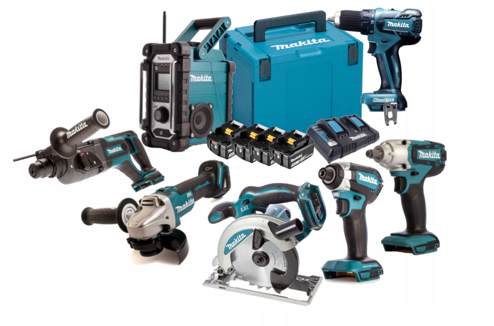 MAKITA ZESTAW COMBO 6X NARZĘDZIA 4xAKU+ RADIO -24h (zestaw) • Cena, Opinie  7544510006 • Allegro.pl