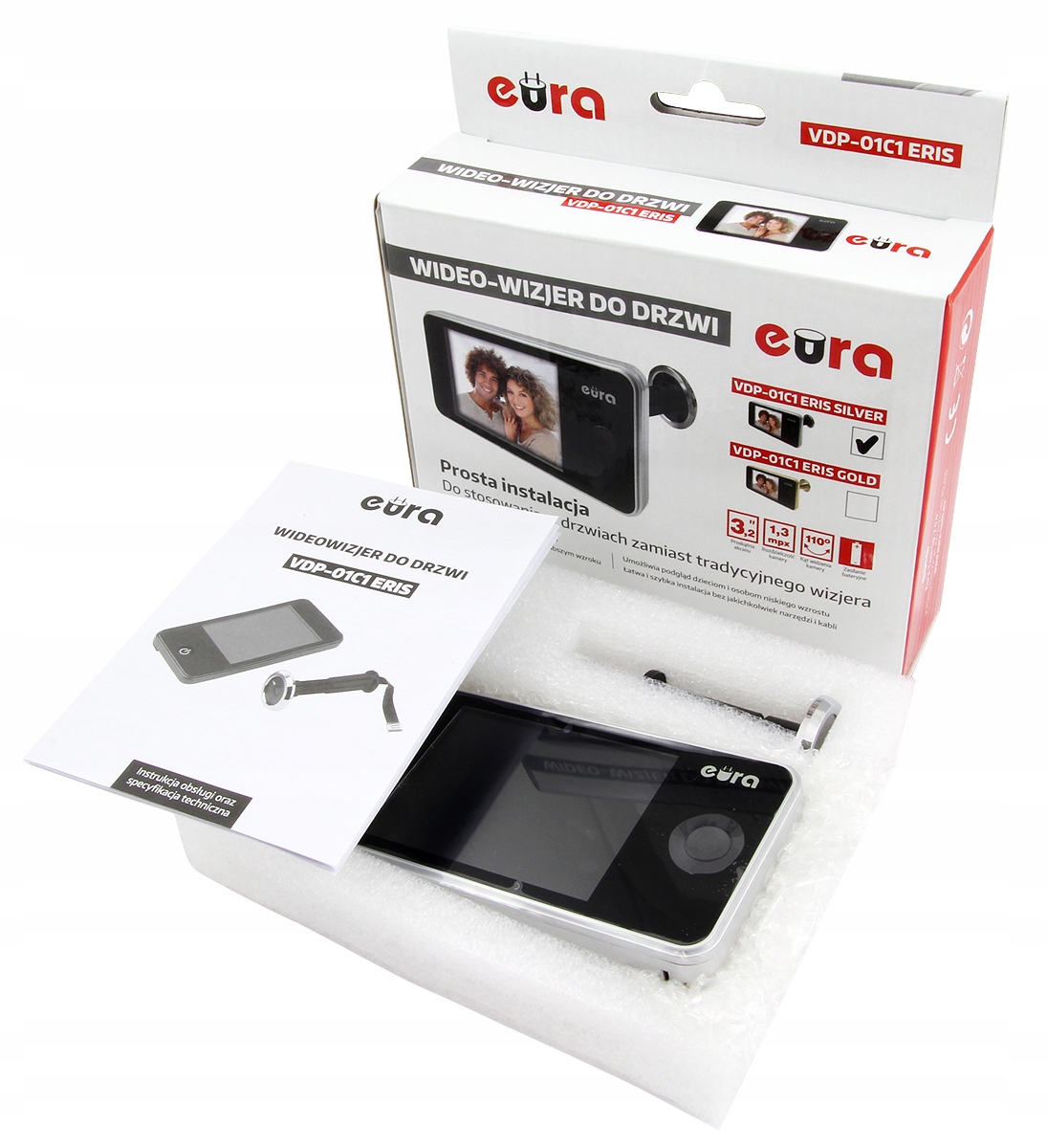 WIDEO WIZJER LCD 3.5" JUDASZ PODGLĄD 110° HD WIDEOWIZJER Marka Eura