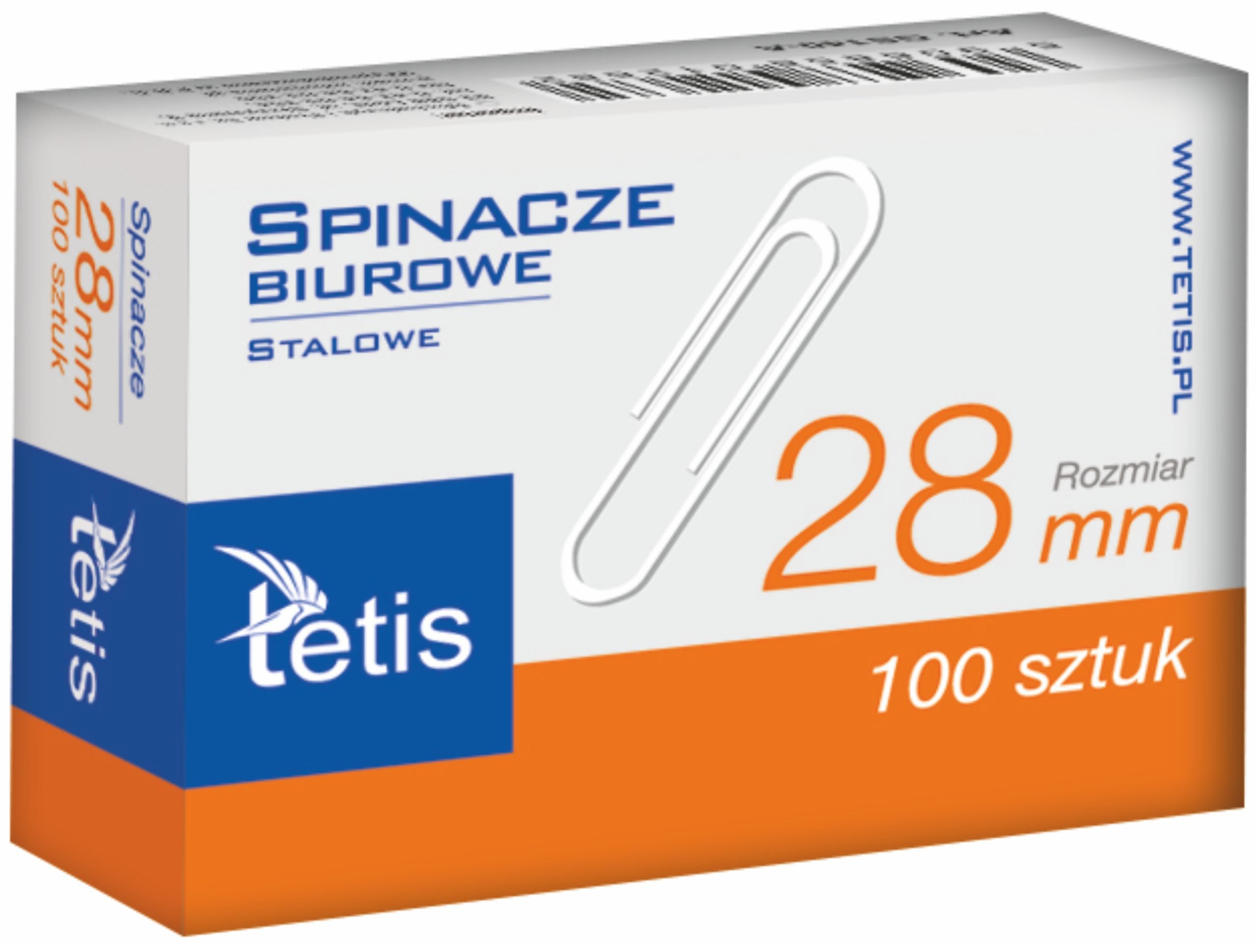 Spinacz 28mm Tetis okrągły 10x 100 sztuk EAN (GTIN) 5905320075279