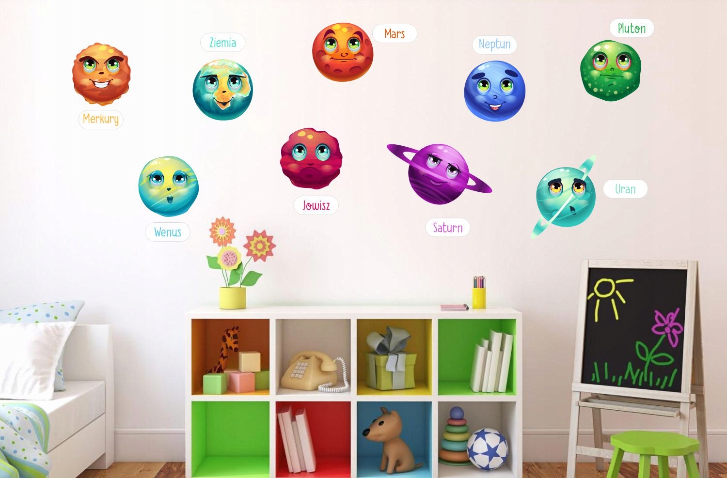 Naklejki dla dzieci KOSMOS Planety KOLOROWE KOS_02 Bohater Inny