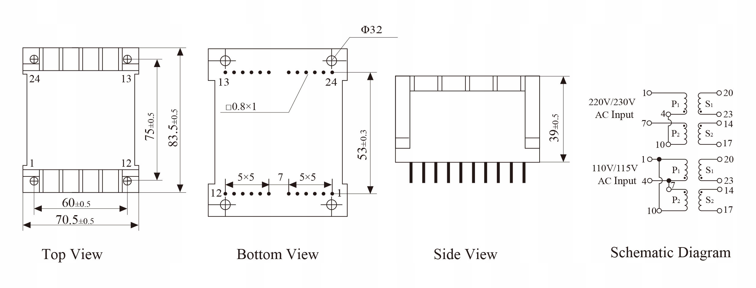 PU4820B-40VA-115V*2/15V*2 Transformator EAN (GTIN) 8073223139828