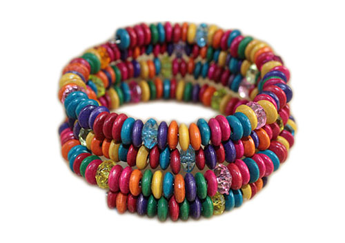 

-margut- Bransoletka mankiet folk boho drewniana