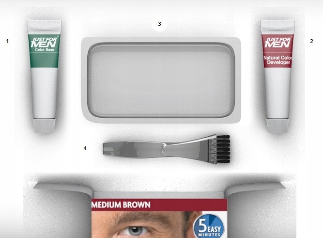 Just For Men Odsiwiacz Do Brody M25,30,35,40,45,55 + Gratis Kolor włosów dla siwych