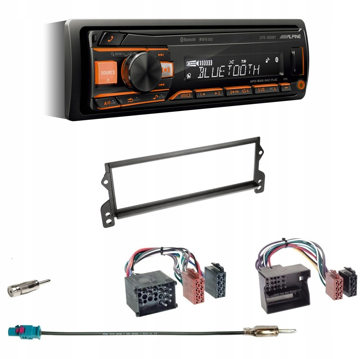 Alpine UTE-200BT Bluetooth autorádio Bmw Mini Cooper S rámček
