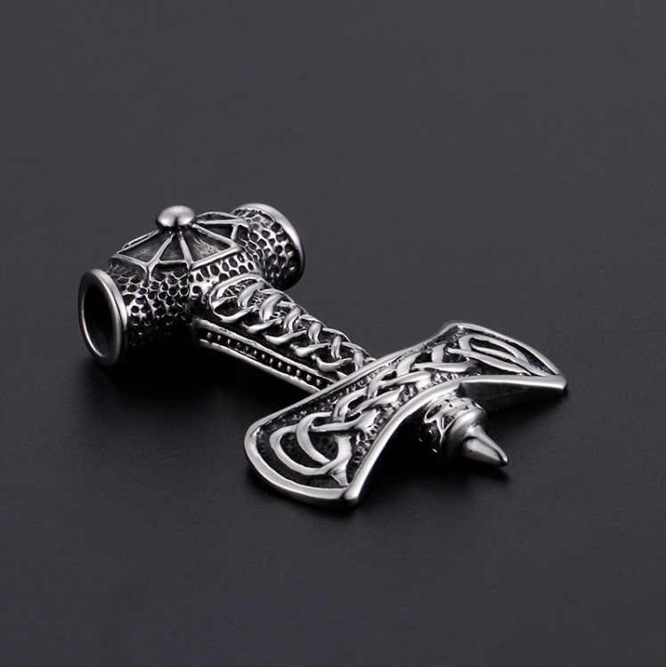 DUŻY MŁOT THORA + ŁAŃCUSZEK STAL 316L JAKOŚĆ Materiał stal