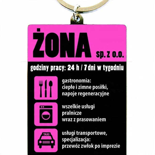 

brelok metalowy Żona sp. z o.o. dla żony