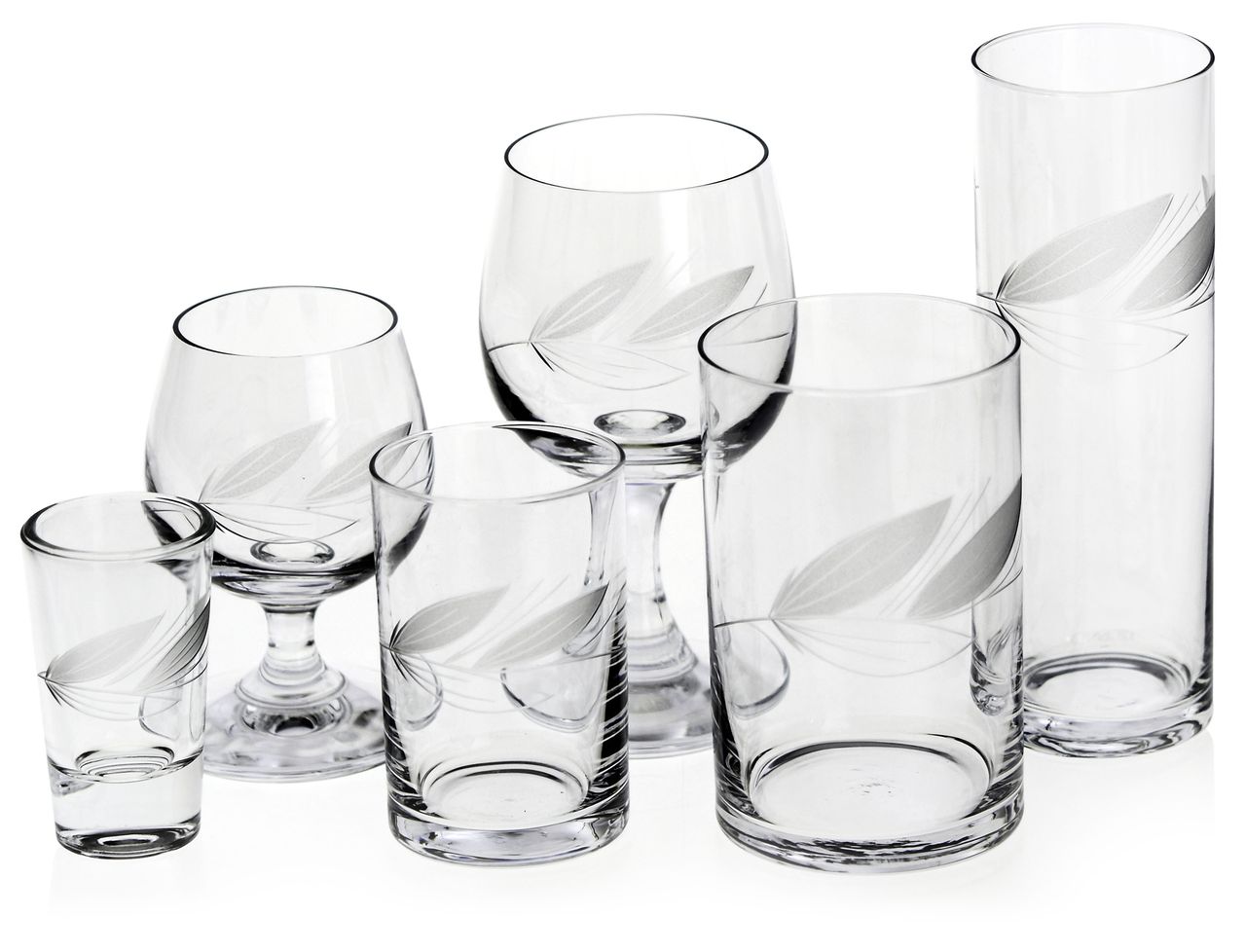 Komplet szkła Gałązka szlif zastawa stołowa 36el Pojemność 250 ml