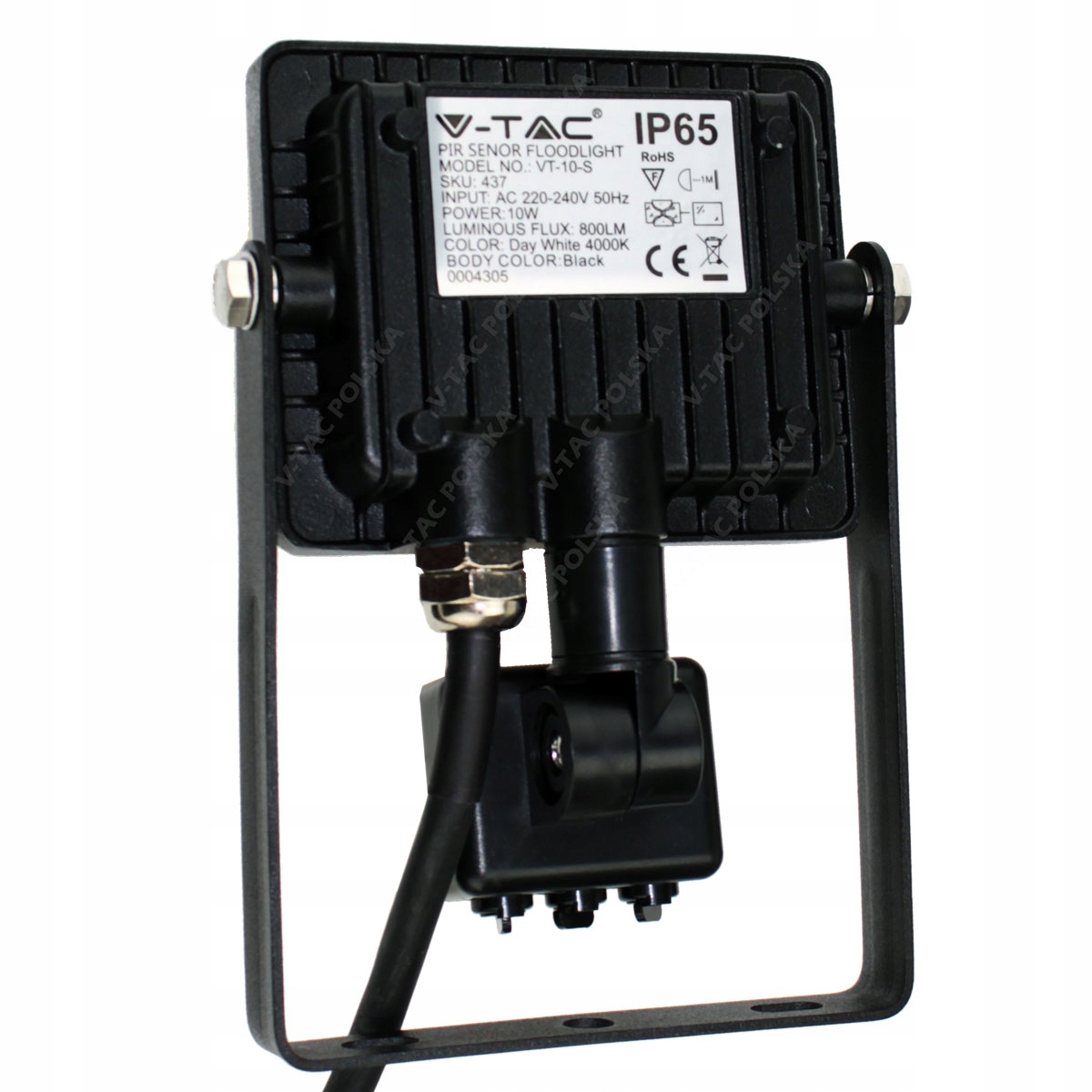 Naświetlacz LED czujnik ruchu 10W SAMSUNG V-TAC Kod producenta VT-10-S-B PIR
