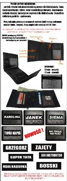Portfel młodzieżowy twój nadruk kodura z nadrukiem Płeć Produkt uniseks