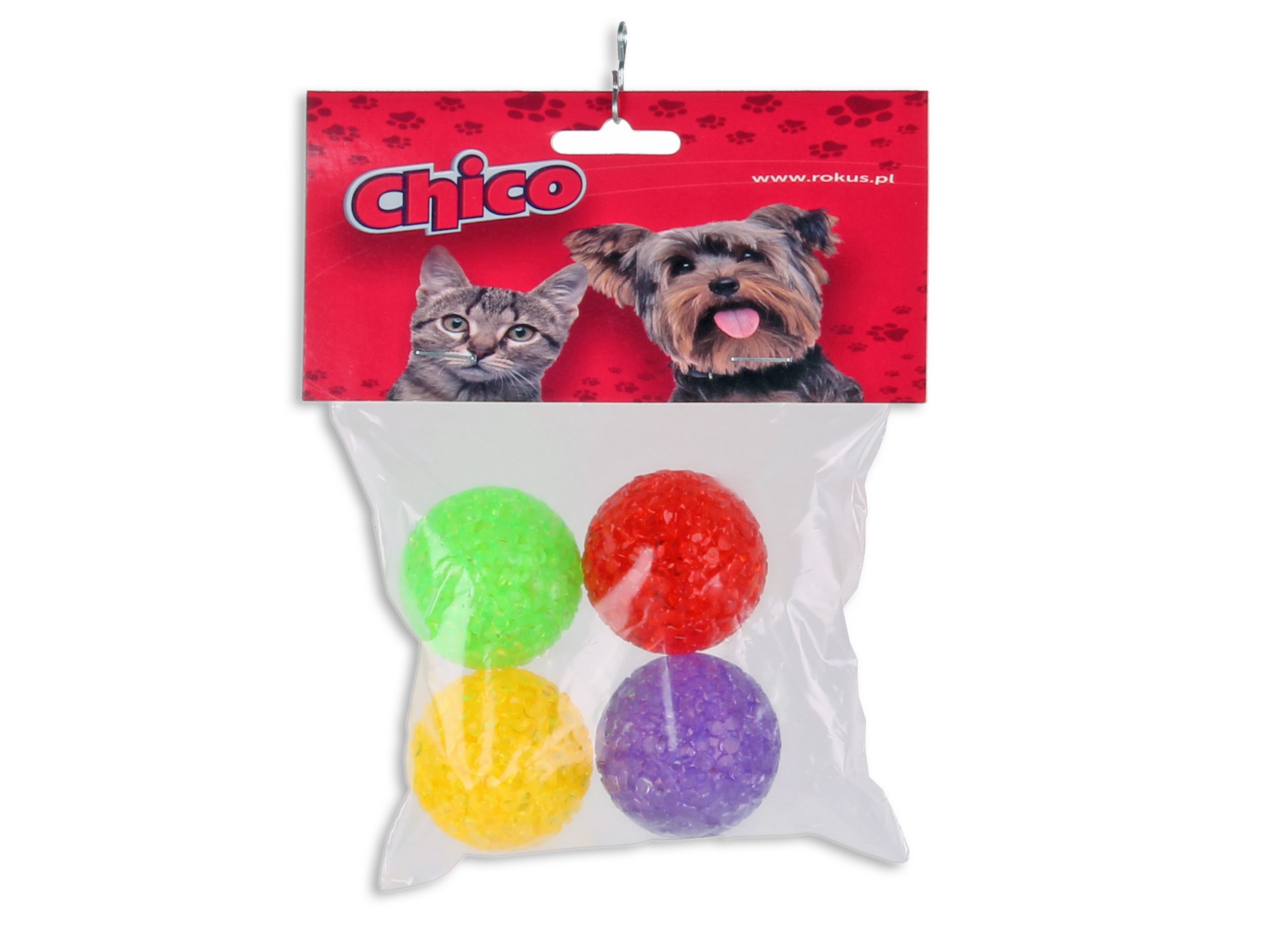 

Chico Zabawka dla kota Piłeczki brokatowe 4szt 4cm