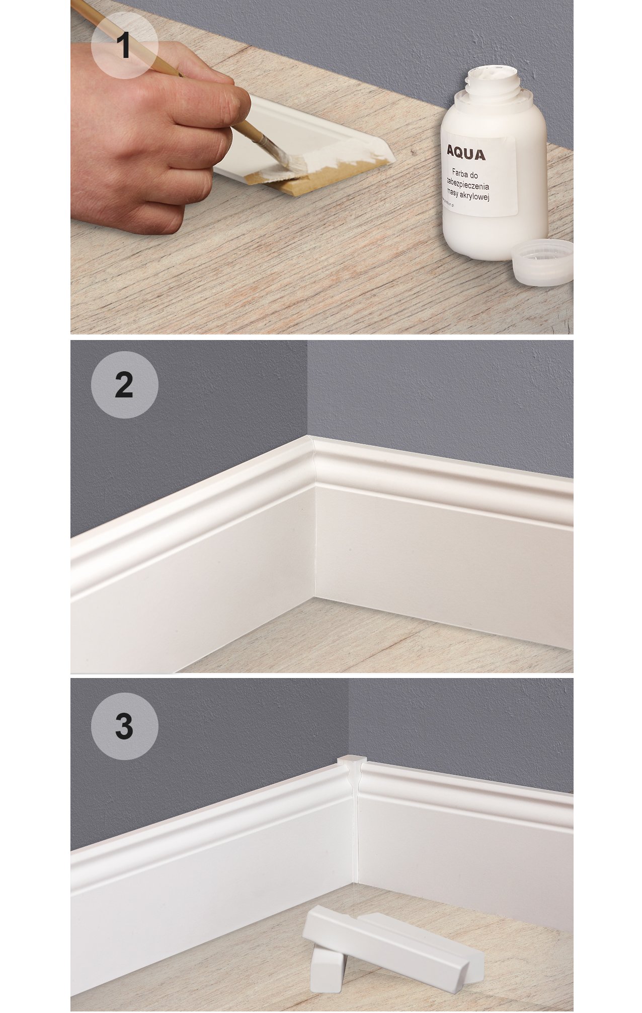 8 LISTWA FREZOWANA PRZYPODŁOGOWA MDF BIAŁA DEKORACYJNA COKÓŁ Długość 100 cm