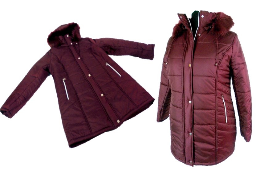 DUŻY ZIMOWY PŁASZCZ KURTKA ZIMOWA XXXL 52 54 Rękaw długi rękaw