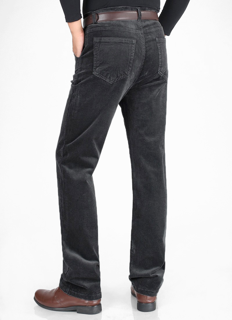 Spodnie Sztruksowe Męskie TANER r 94 cm/32 stalowe Fason proste