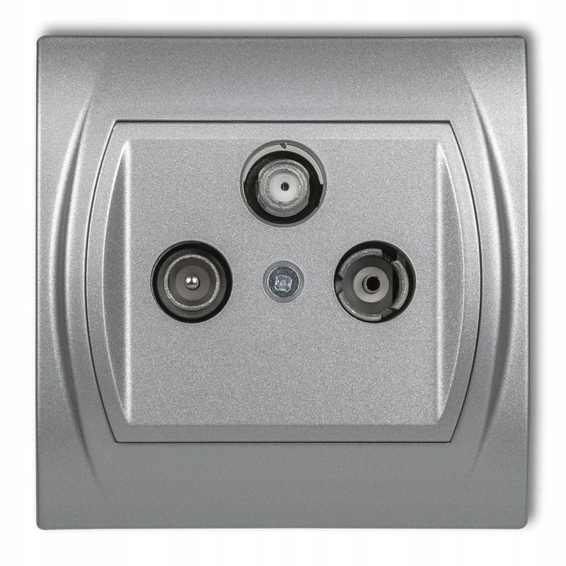 Rtv-sat zásuvka stříbrná metalická 7LGS Logo Karlik