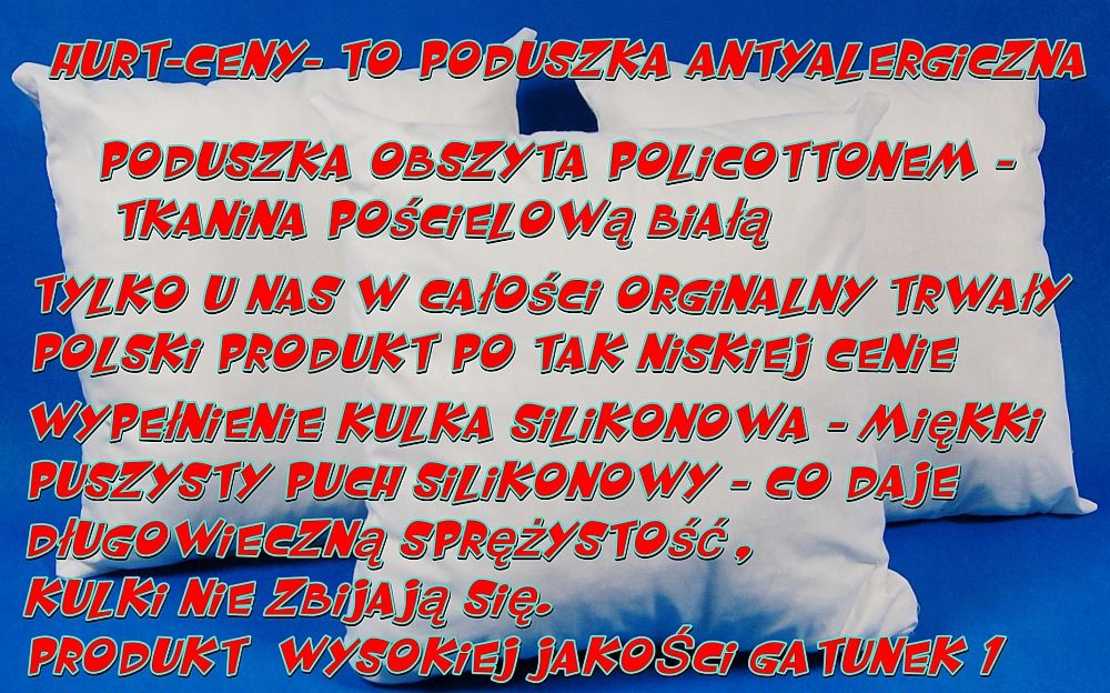 PODUSZKA JASIEK 35x35 ANTYALERGICZNA PROMOCJA Marka Green Dom