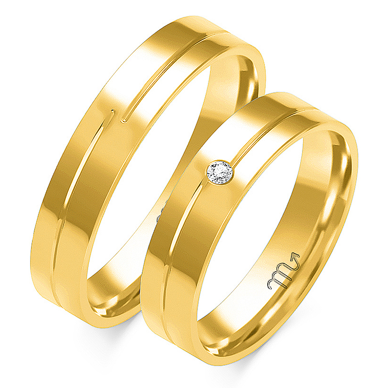 Zlaté 14K Svatební Prsteny Diamant id O-80Z