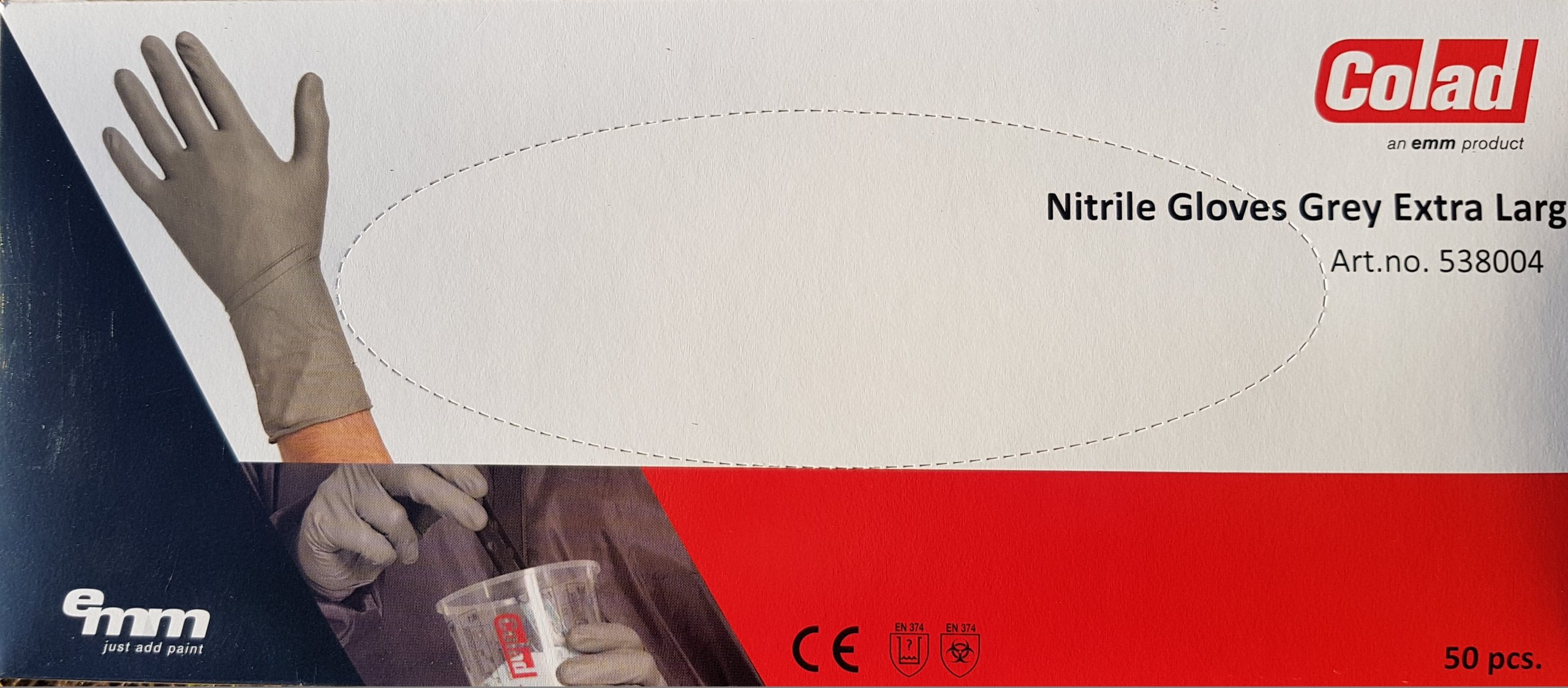

Rękawice rękawiczki Nitrylowe Colad szare r.XL