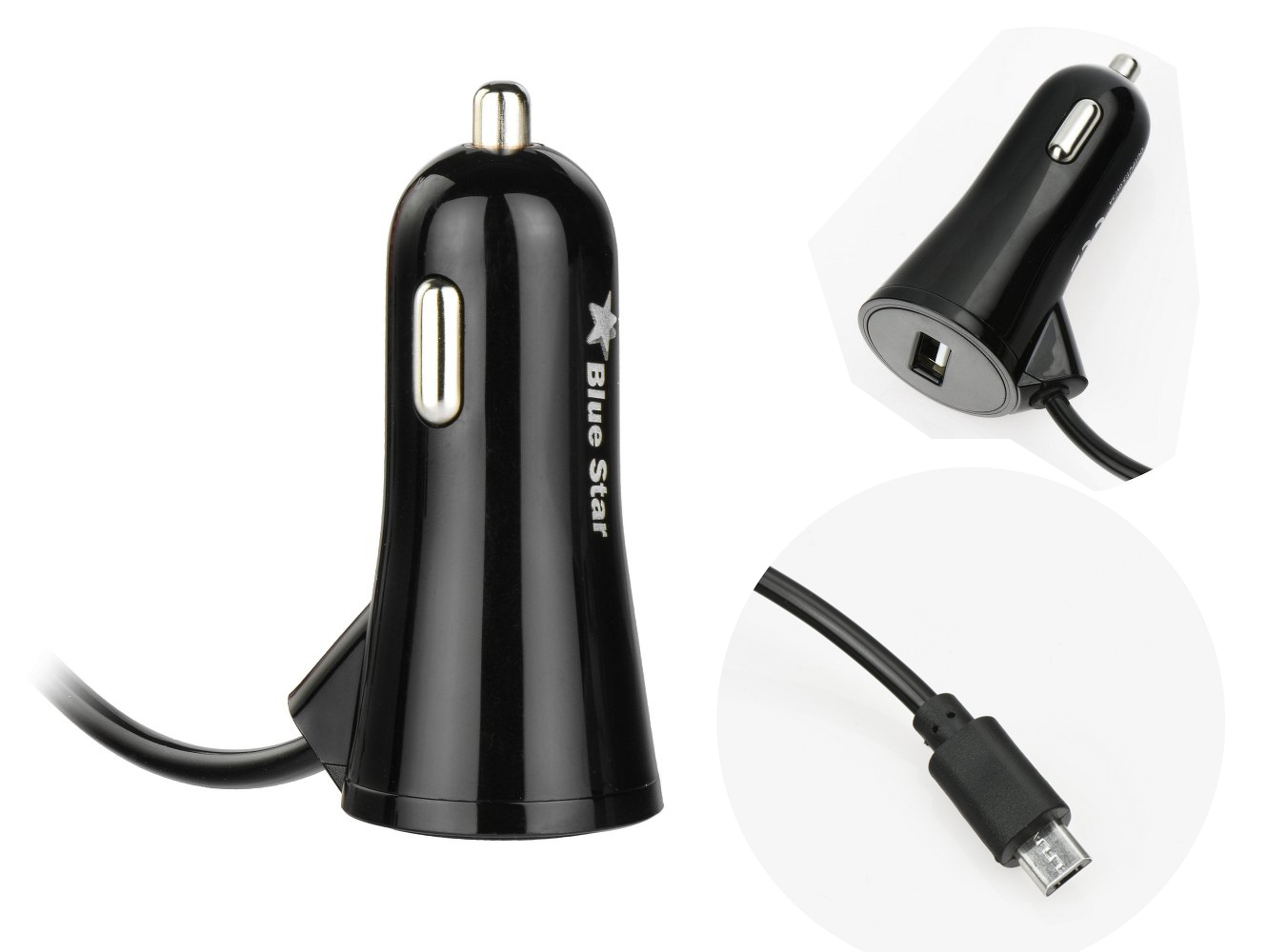

Ładowarka samochodowa microUSB 3A + gniazdo Usb