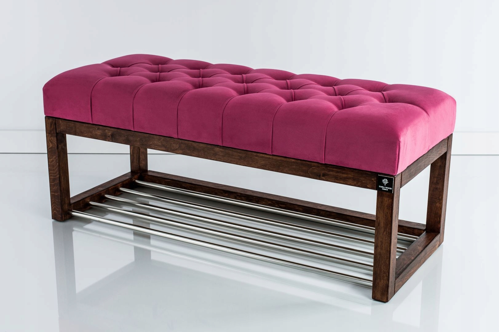 65 Producent Ławka Pikowana Różowa EMRA WOOD Kolor obicia różowy