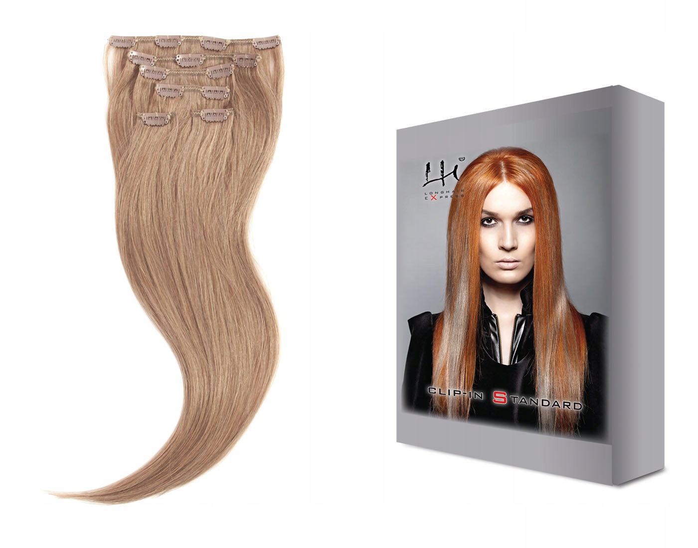 #8 40-45 cm 6dílná sada přírodních vlasů