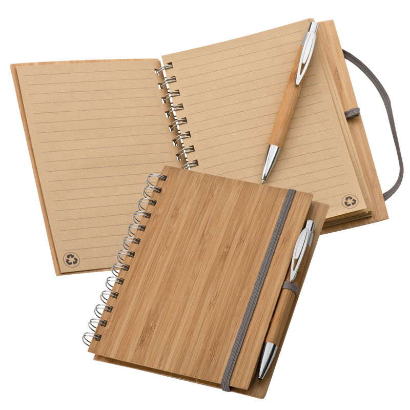 

Eko Notes notatnik z długopisem Bambusowa okładka