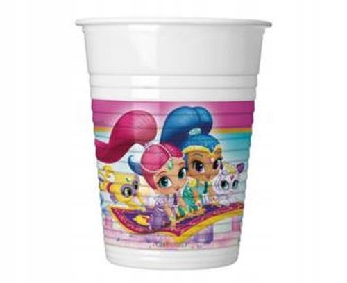 KUBECZKI plastikowe SHIMMER i SHINE urodziny 8szt
