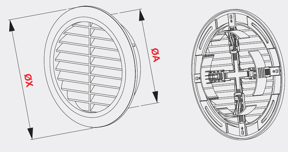KRATKA WENTYLACYJNA OSŁONA FI125 - CLASSIC T32 Średnica otworu (mm) inna