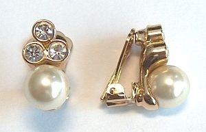 

Klipsy Srebrne Złote Swarovski Colibra Małe Perła