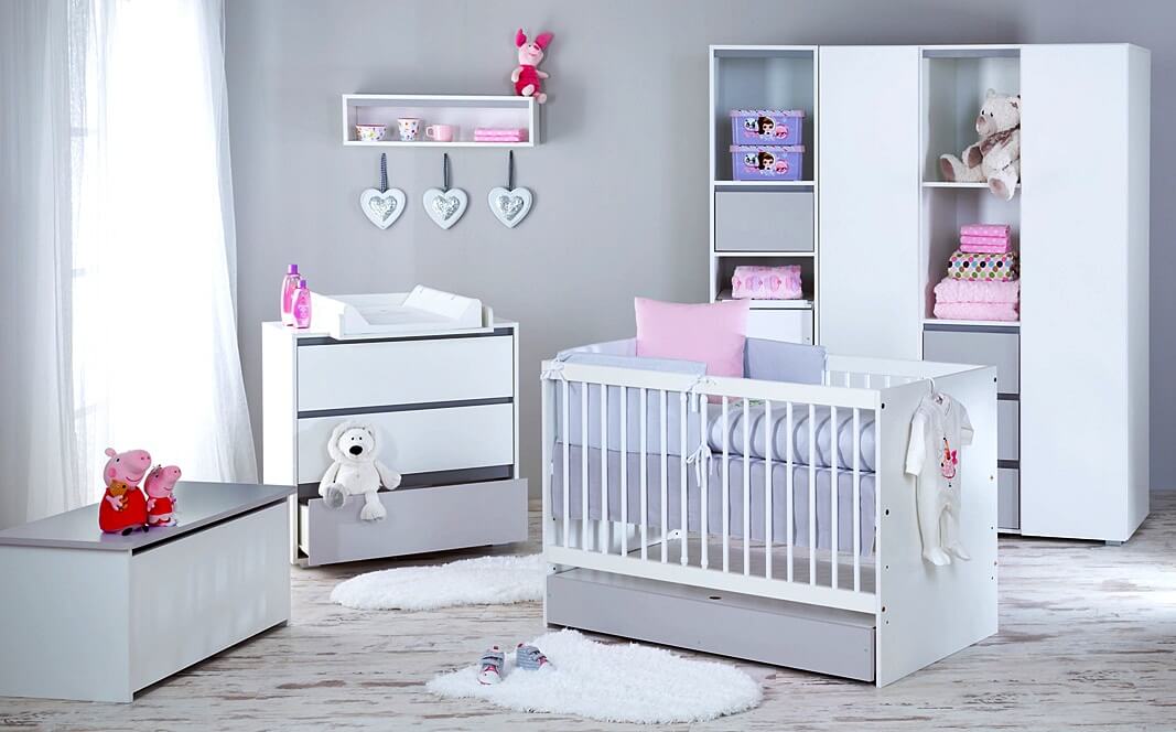 LittleSky by Klupś SZAFA TRZYSEGMENTOWA DALIA GREY Głębokość mebla 50 cm