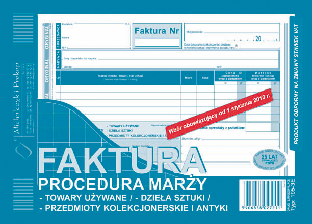 

Faktura 2013 procedura marży używane A5 195-3E