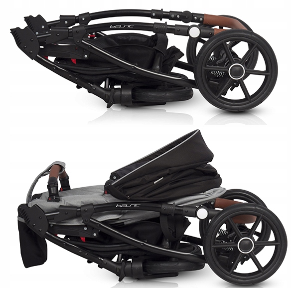 WÓZEK RIKO BASIC 2W1 DODATKI KOLOR GREY FOX Stelaż Aluminiowy