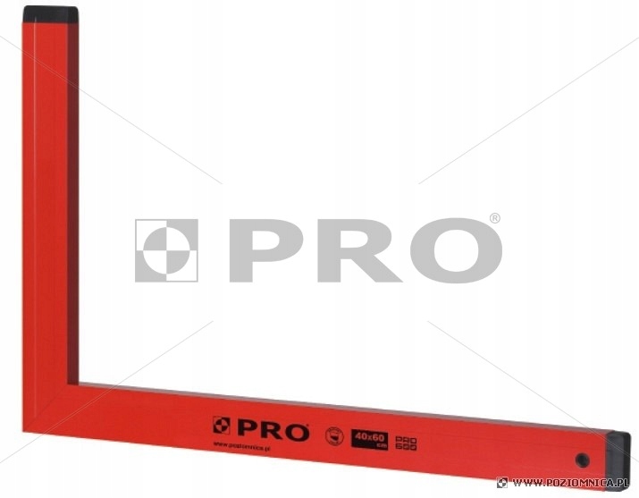 Úhelník PRO600 40×60 cm s ukazateli úrovně/vertikálu, odolný a stabilní