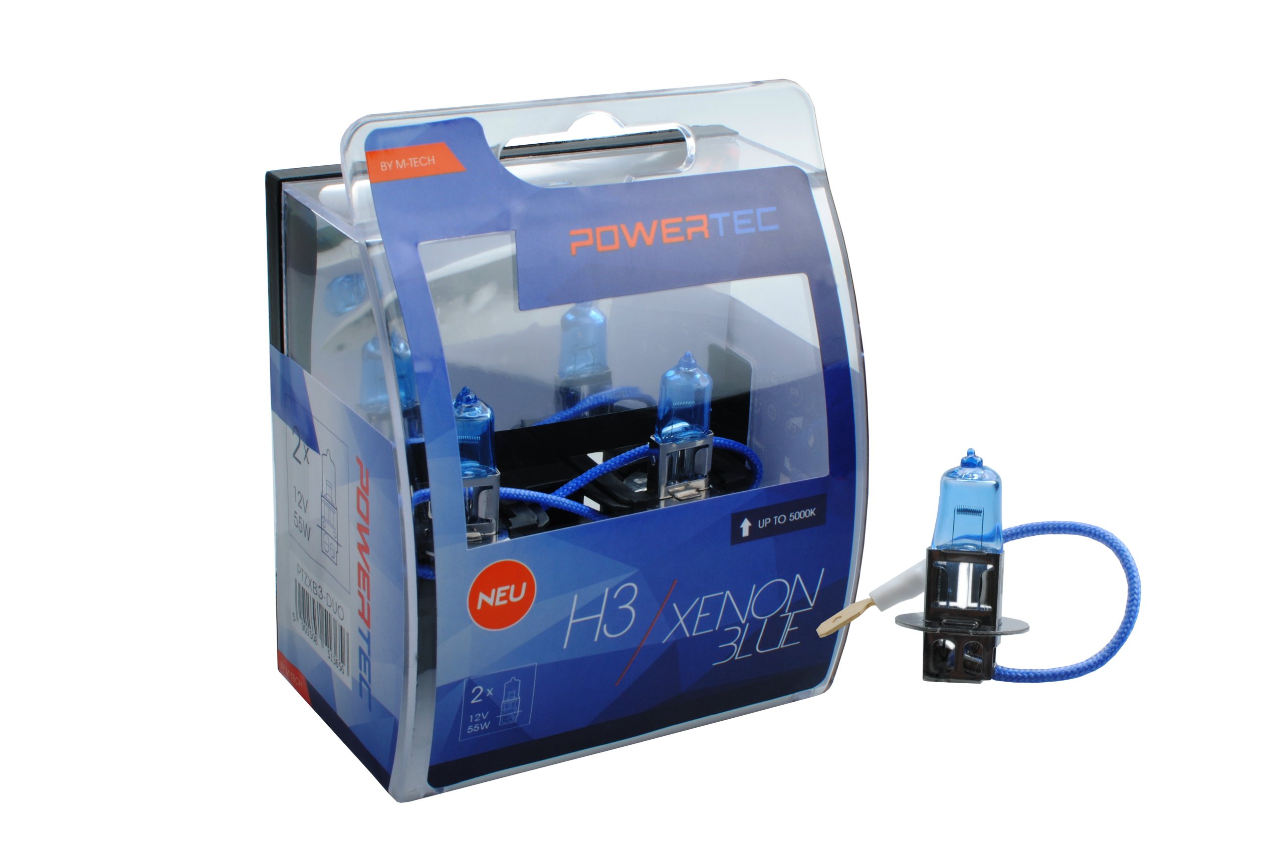

PowerTec Xenon Blue H3 12V Cool boost effect Duo