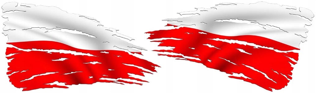 

Naklejki Naklejka Flaga Polska Komplet 2SZTUKI