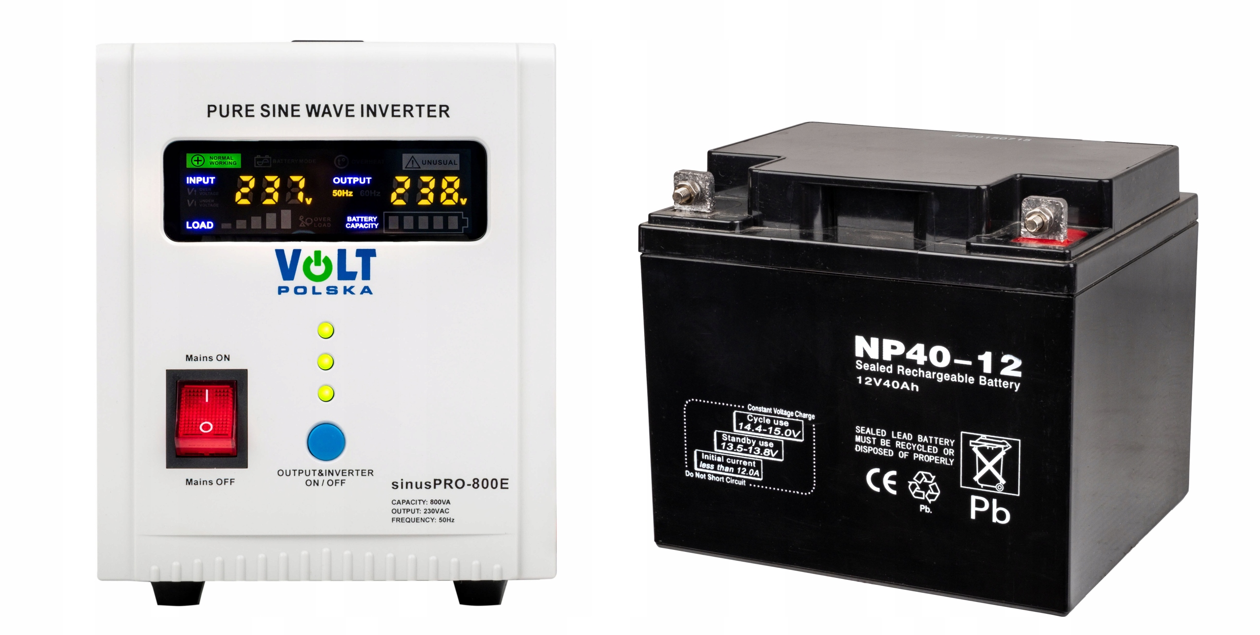

Zasilacz Awaryjny Przetwornica Ups Sinus 800E 40Ah