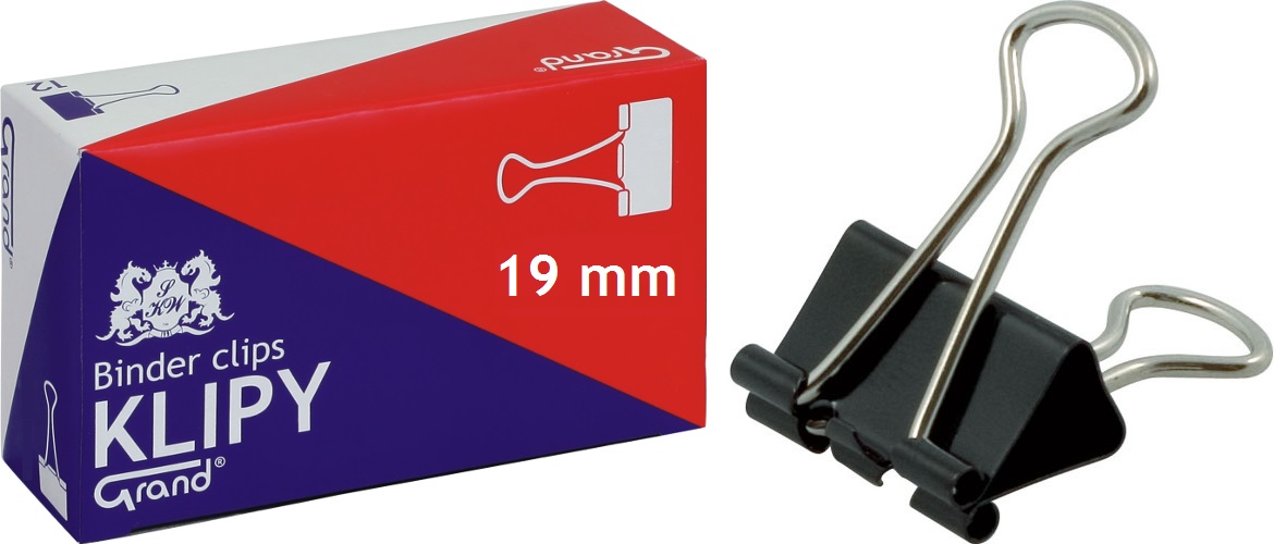 

Klipy biurowe klip biurowy klipsy 19mm 12szt