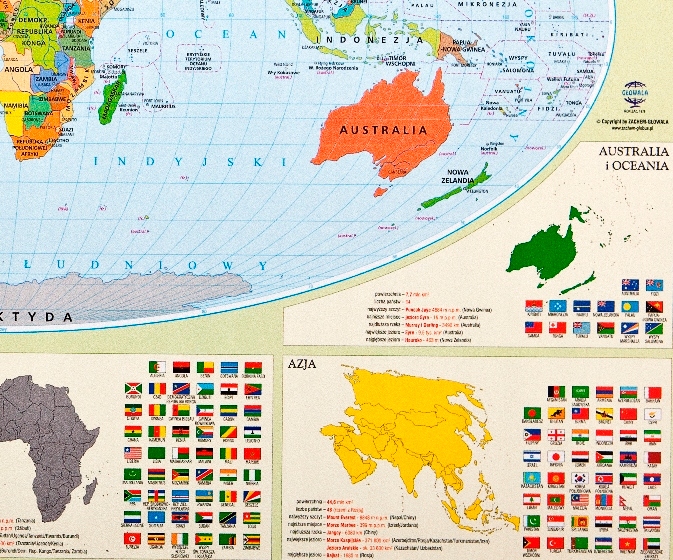 Podkładka na biurko - Mapa Polityczna Świata +dane Kod producenta 0000