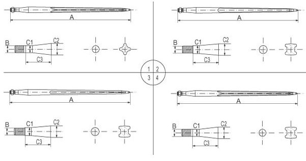 ZAB LADOWACZA TUR WIDLY ZEBY KUTE 1100MM TULEJA Catalog number for part 1 53 00 030 1