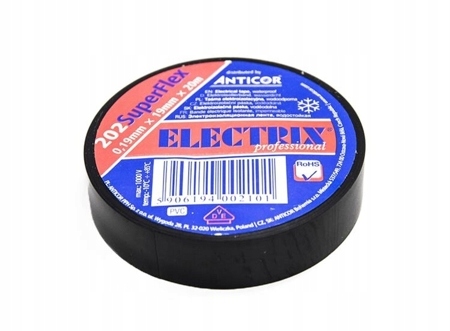 

Taśma Izolacyjna Czarna Anticor Superflex 20M/19MM