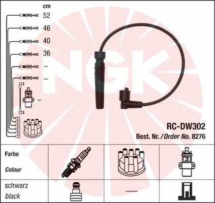 PRZEWODY NGK RC - Dw302 8276 Номер каталоге запчасти 8276 foto 0