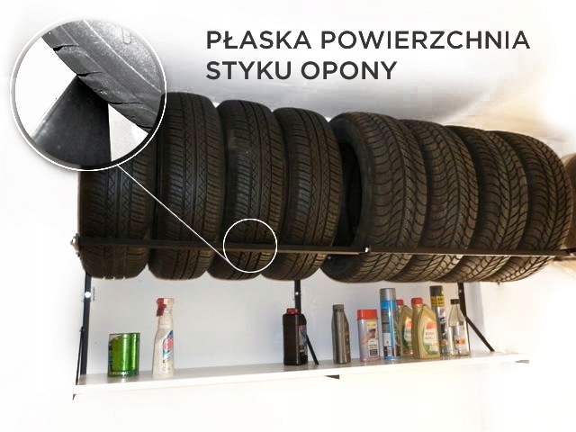 Стеллаж для хранения вешалка для 8 шин с полкой колеса диски