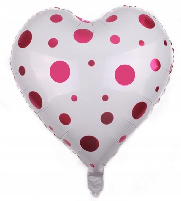 

Balon serce foliowe w kropki Walentynki Ślub XXL