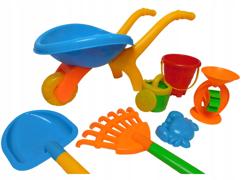 TACZKA + ZESTAW DO PIASKU GRABKI ŁOPATKA KOLOROWA Bohater brak