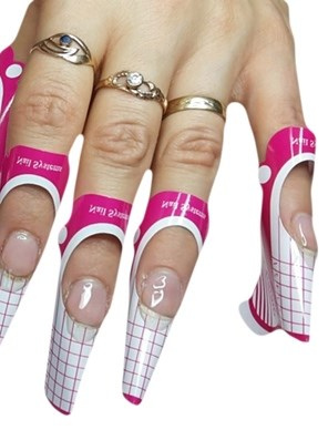 SZABLONY FORMY DO PRZEDŁUŻANIA PAZNOKCI 50 szt RÓŻ Marka inna marka