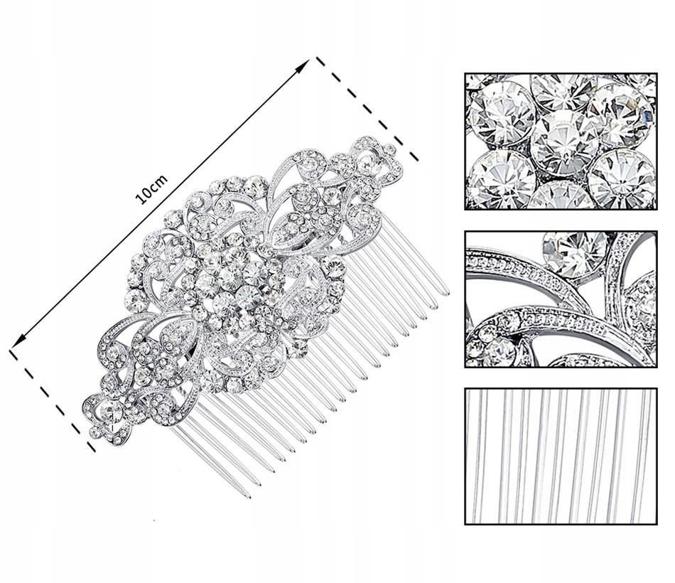 STROIK ŚLUBNY, PIĘKNY, BŁYSZCZĄCY, EFEKTOWNY Rodzaj grzebyk