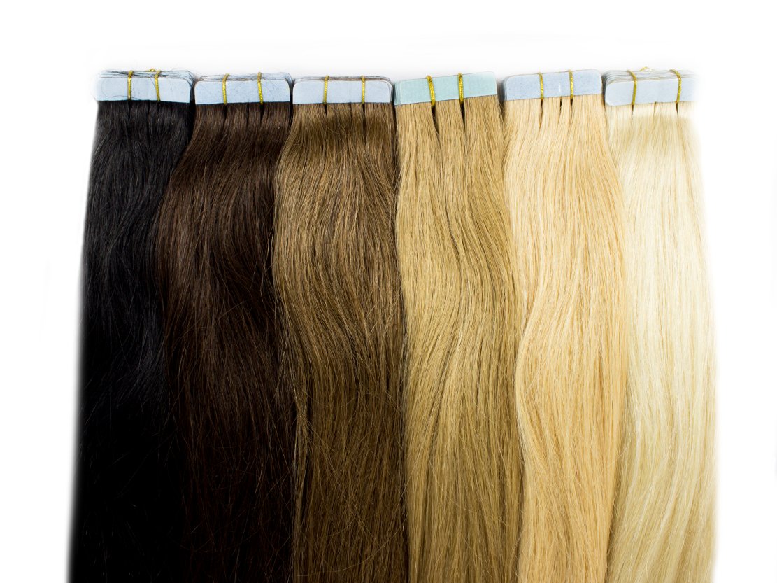 WŁOSY METODA KANAPKOWA TAPE ON NATURALNE 45 CM KANAPKI 2 TAŚMY czarne 1 Marka MODERN-HAIR