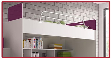 łóżko piętrowe RAJ 2 ze schodkami (bez stelaży i materacy) - różowy połysk Marka Just Meble